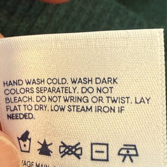 Lands End Cashmere Sweater Forest Green Quarter Zip XL Tall Long Holiday - Picture 8 of 11